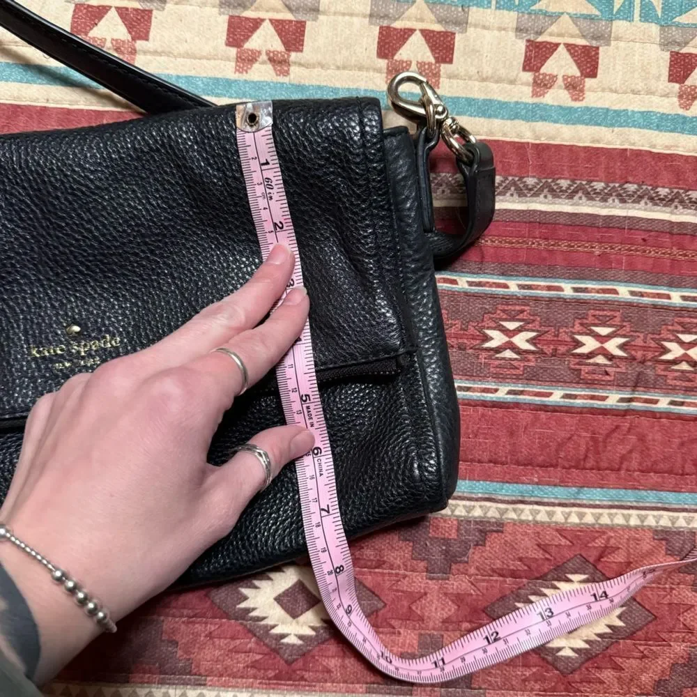 kate spade black pebbled leather crossbody purse